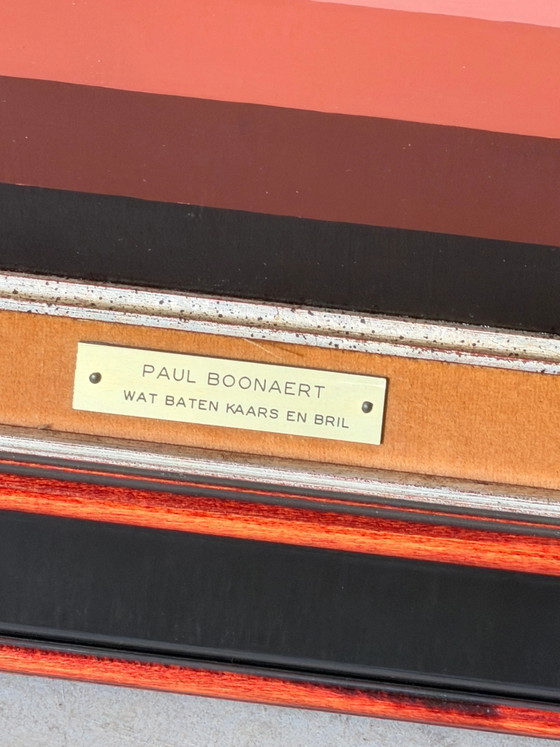 Paul Boonaert – “Wat Baten Kaars en Bril” – Framed Surrealist Artwork – Paintings & Drawings (photo 5 of 6)