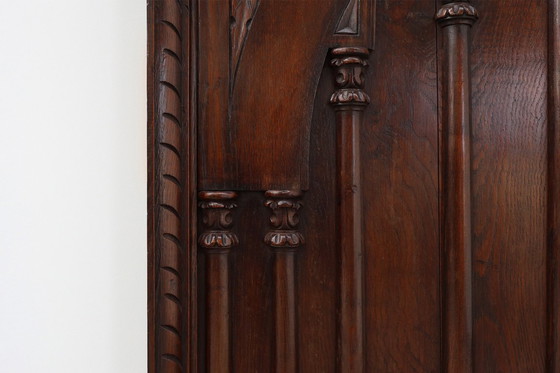 Image 1 of Grandes paneles de pared de roble portugués tallado, años 1850, lote de 2