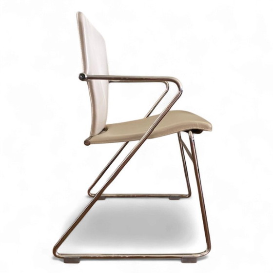 Image 1 of Juego de 4 sillas de diseño de cuero