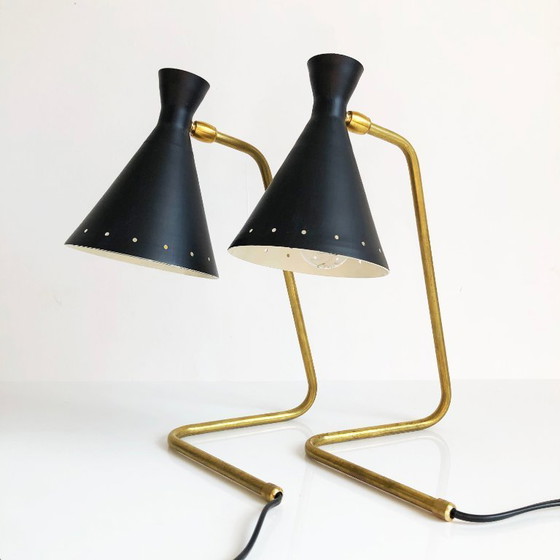 Image 1 of Een paar Cocotte-lampen, design uit de jaren 1950.