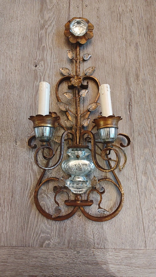 Original Banci Firenze Hollywood Regency Wandleuchte / Sconce – Maison Baguès Stil (65 cm)