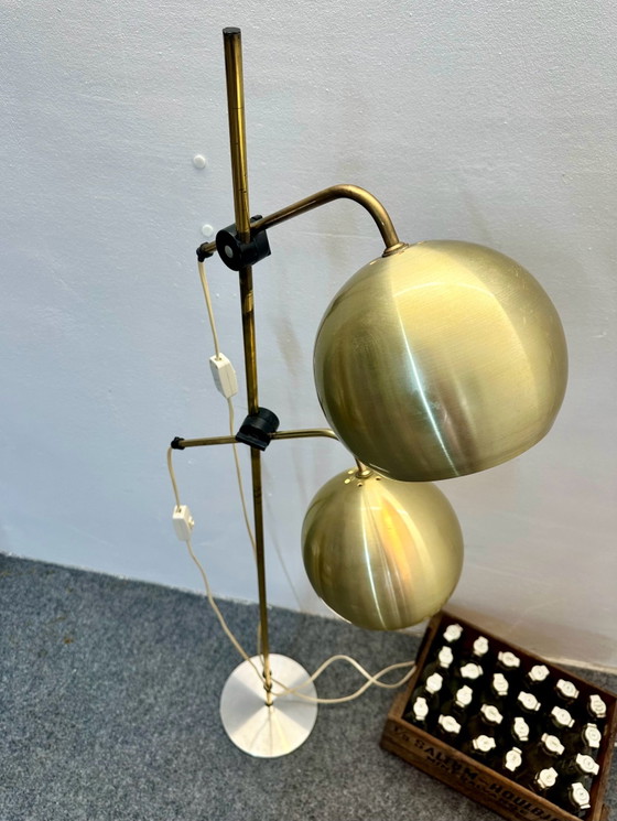 Lampadaire Mid Century Space Age Eye Ball années 60 70 Vintage, Métal, Doré (photo 11 sur 13)