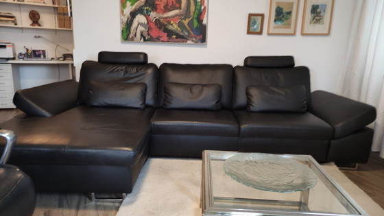 Image 1 of Sehr schönes Ecksofa aus schwarzem Leder
