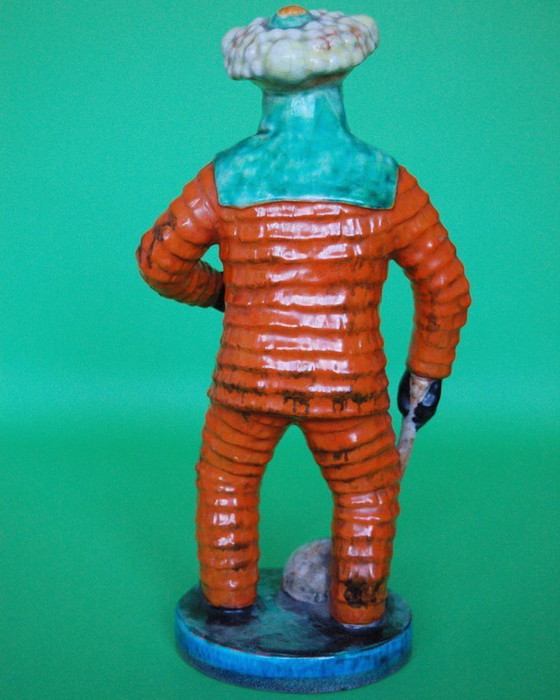 Image 1 of Figura Karlsruher Majolika de los años 30 'Elzacher Schuttig', diseño Anton Kling 