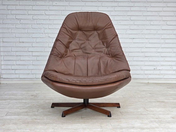 Fauteuil lounge pivotant réglable, design danois Madsen & Schubell, années 1970 – Leather, Metal (photo 9 of 19)