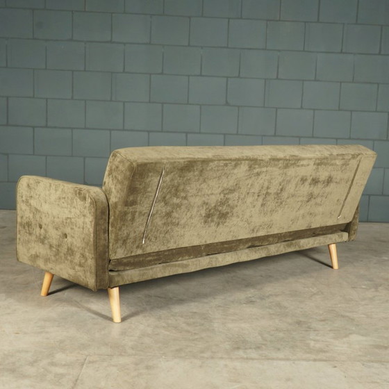 Image 1 of Divano/divano letto vintage in velluto verde, anni '70