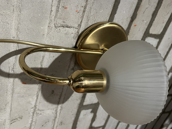 Image 1 of Lampada da parete vintage di design Steinhauer in ottone e vetro di cristallo