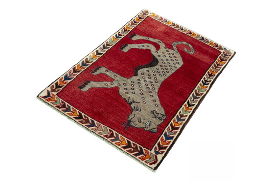 Image 1 of Hand-knotted Gabbeh nomadic rug - 125 x 86 cm - tiger motif