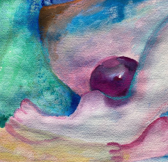 Image 1 of Tableau expressionniste et érotique de N.Boéri Véfour. France années 2000