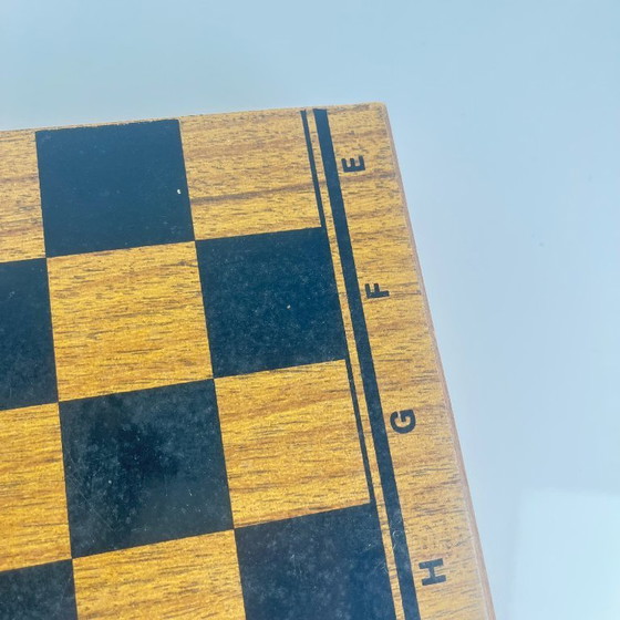 Image 1 of Wooden travel chess set with plastic pieces, 30cm