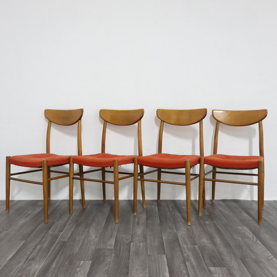 Image 1 of Set Da Pranzo 4 Sedie Design Scandinavo Anni "60 Design Modernariato