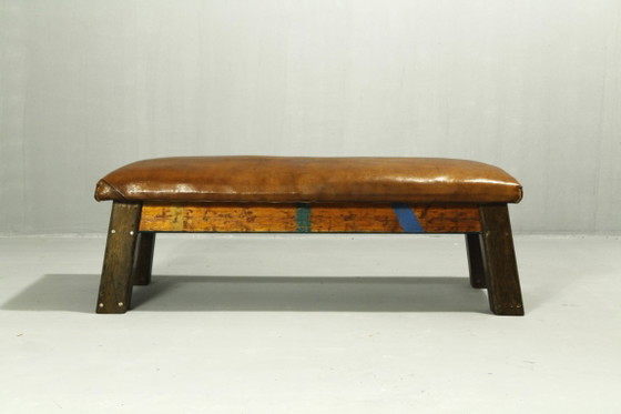 Image 1 of Banc de gym en cuir, années 1950