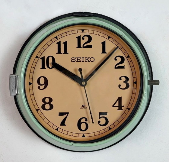 Image 1 of Vintage groene Seiko scheepswandklok, jaren 70