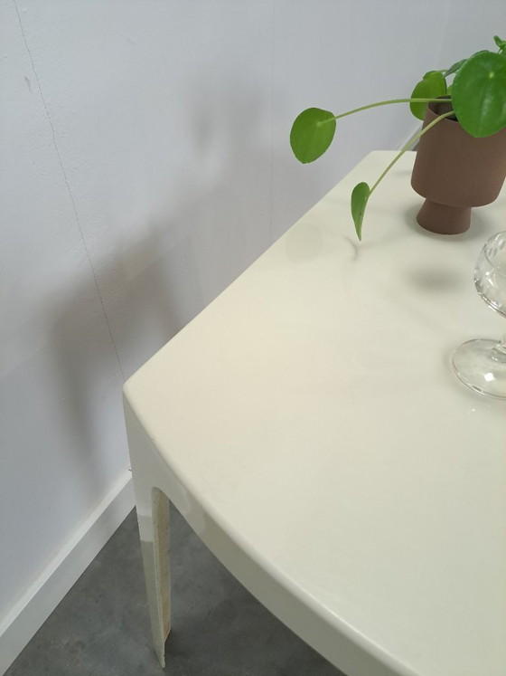 Image 1 of Vintage gebroken wit kunststof tuintafel eettafel