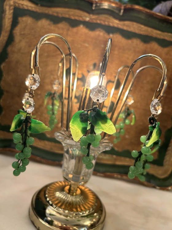 Image 1 of Vintage Green Grapes Table Lamps Schemer lamps Vintage