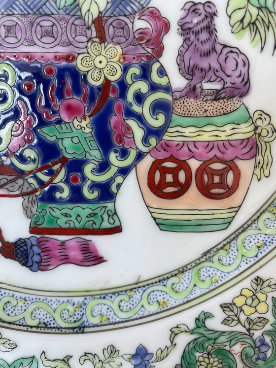 Image 1 of assiette chinoise vintage Da Qing Qianlong Famille Rose style