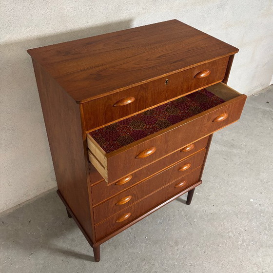 Image 1 of Danish Teak Chest of Drawers with 6 Drawers — Vintage 1960s