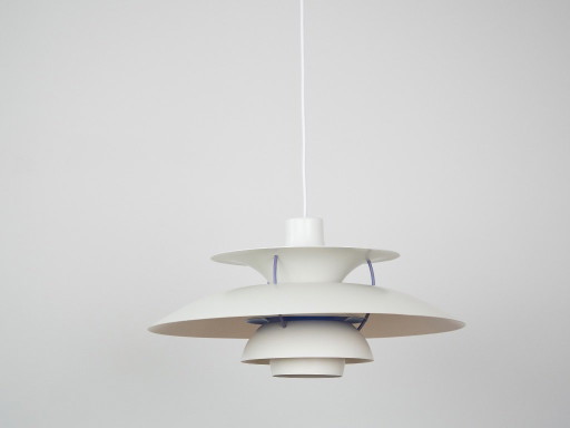 Lámpara colgante danesa vintage PH 5 de Poul Henningsen, Louis Poulsen, 1958 – hanglampen, Aluminium
