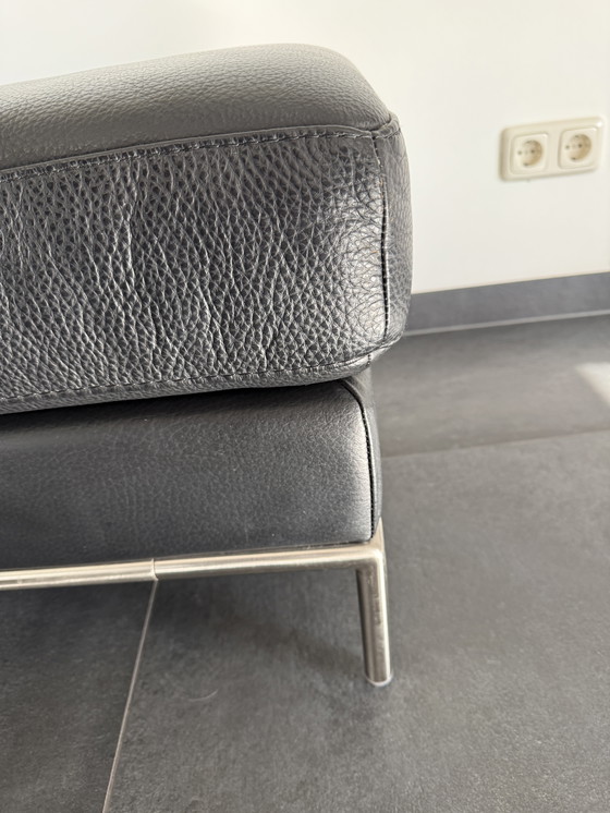 Image 1 of Pouf | poggiapiedi | poggiapiedi in pelle nera