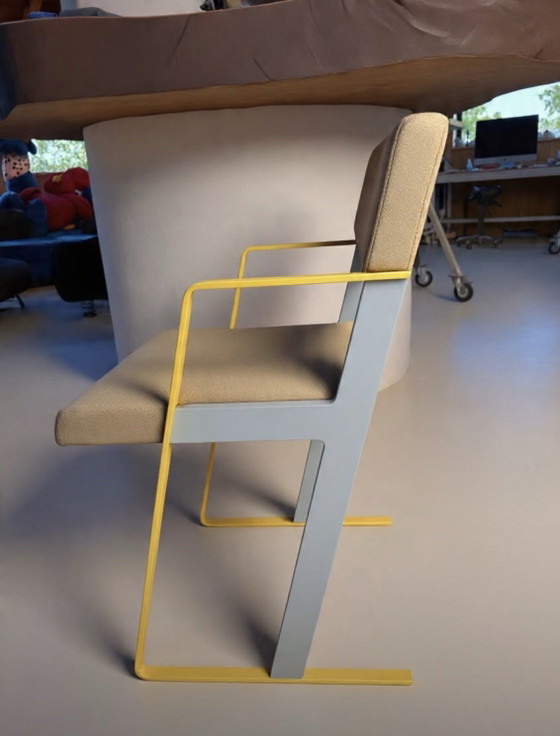 4x Castelijn stoelen, Eetkamerstoelen, Metaal, Textiel, Beige (foto 5 van 5)