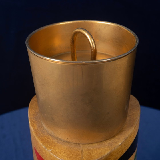 Thermos Aldo Tura Mod. 796D en parchemin à décor abstrait, 1940 – Objets déco, Leather, Abstract (photo 24 of 24)