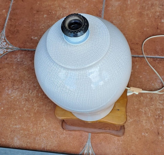 Beautiful ecru ceramic craquelé lamp base.🛋️ – Table lamps, Stone (photo 18 of 21)
