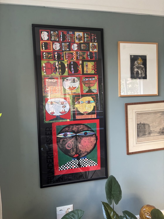 Image 1 of Hundertwasser-Poster mit Rahmen 60x138