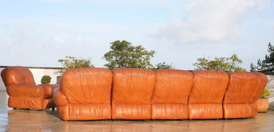 Image 1 of Fauve" Leather Modular Sofa