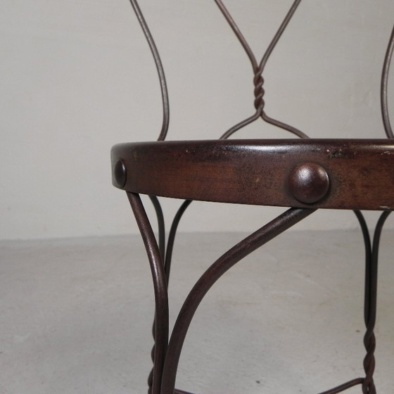 Image 1 of Elegant steel American ice cream parlor chair, 1940s