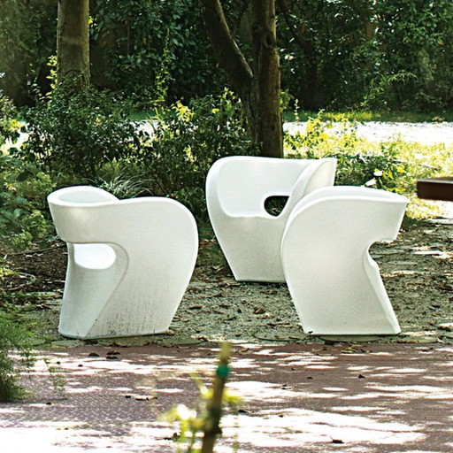 MOROSO ALBERT white chair - Fauteuil blanc MOROSO ALBERT