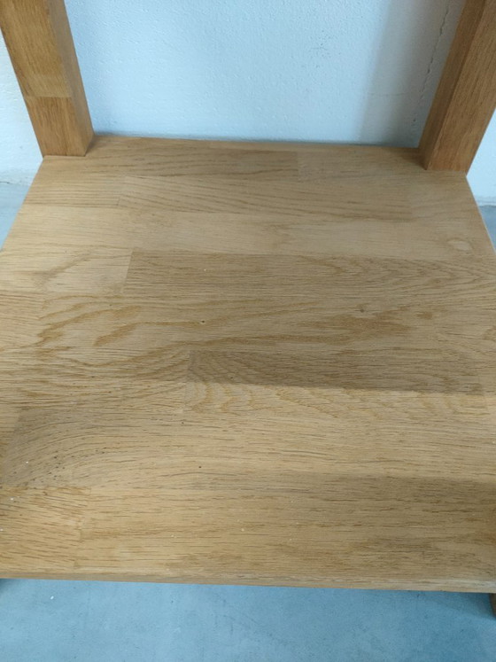 Petite table d'appoint carrée avec étagère inférieure (bois de chêne), Tables d'appoint, Marron, Modern (photo 8 sur 8)