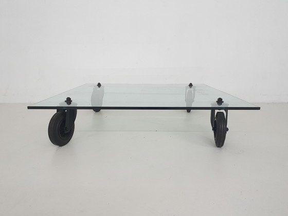 Image 1 of Gae Aulenti for Fontana Arte "Tavolo con Ruote" Italy 1980