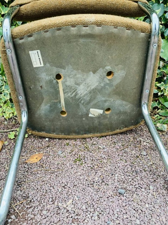 Vintage Strafor Steelcase Stoel – Eetkamerstoelen, Textiel (photo 10 of 11)
