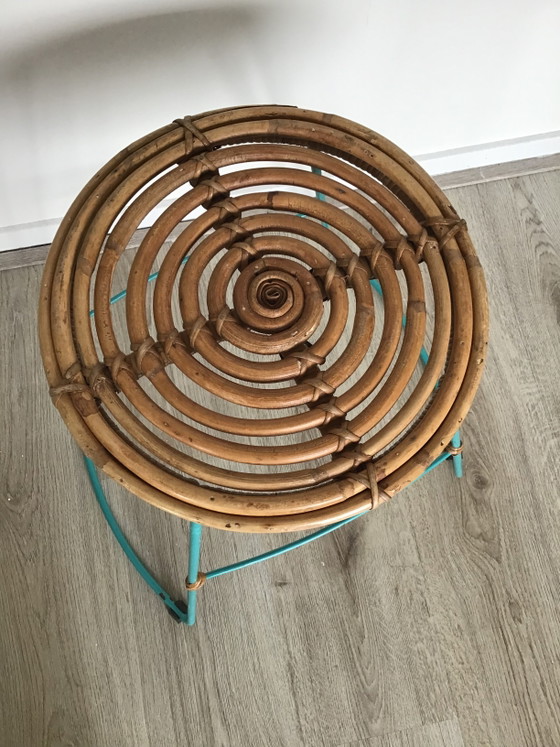 Sgabello vintage in rattan anni '50/'60 Rohé – Sgabelli, Metal (photo 7 of 8)