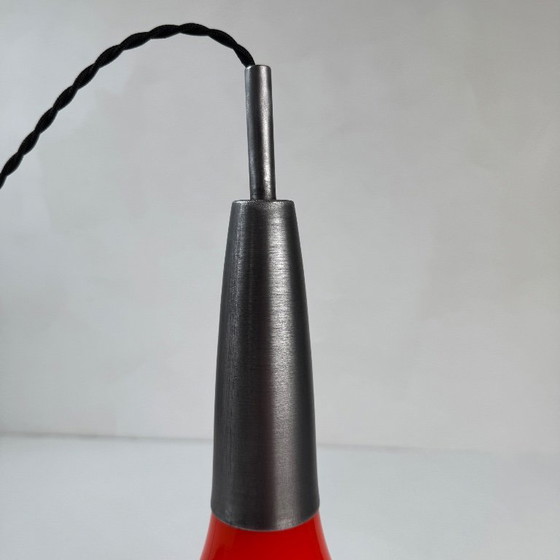 Image 1 of ANCIENNE SUSPENSION GOUTTE ORANGE 1970  VINTAGE