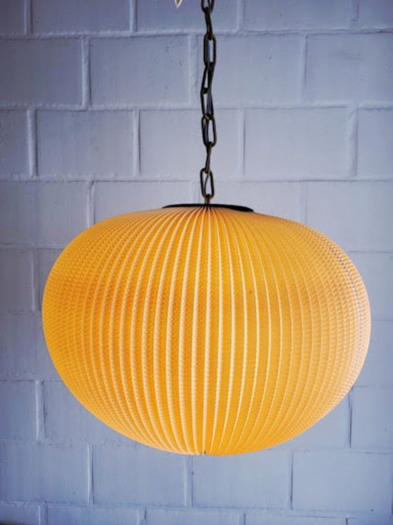 Image 1 of Vintage Pearlshade lamp XL, oranje, in de stijl van Rispal, jaren 60