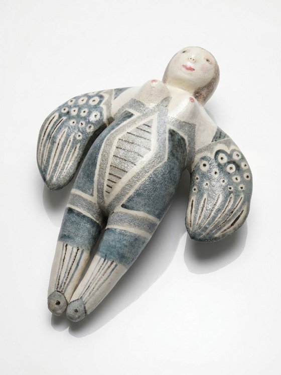 Image 1 of Vintage gestileerde keramische wandsculptuur van een zeemeermin
