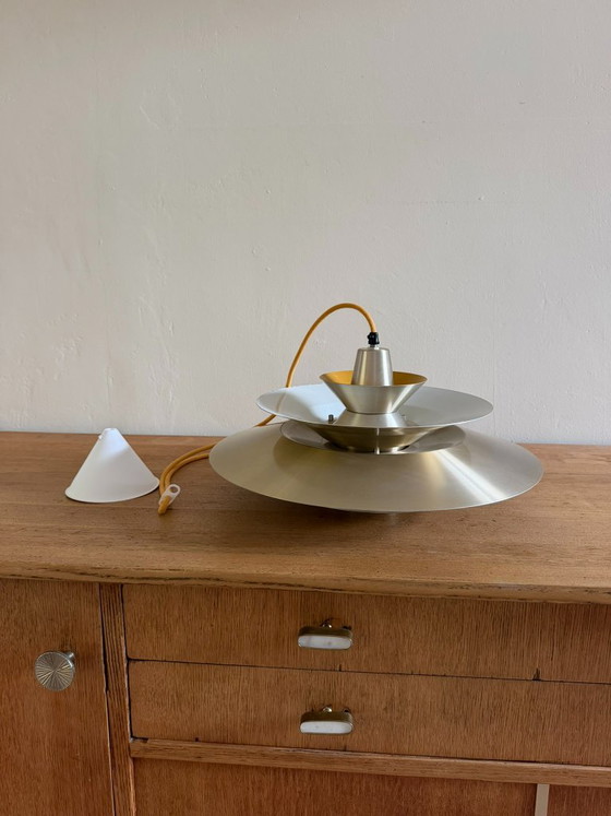 Vintage Lyskaer pendant - Bent Nordsted - Danish multiulayered lamp, Pendant lamps, Aluminium, Yellow (photo 11 of 14)