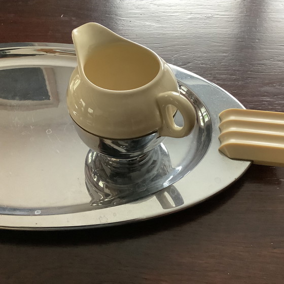 Image 1 of Art Deco plated tea set 1930 Gouda pottery