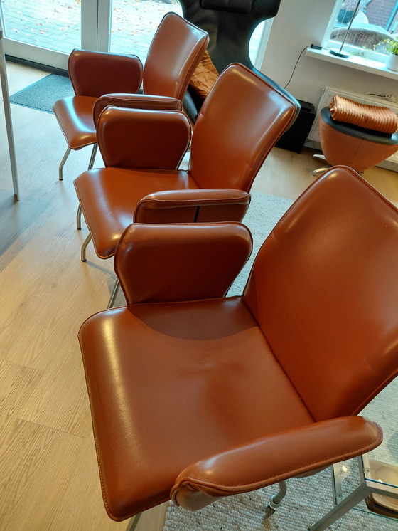 Image 1 of 6 sedie in pelle di Enzo Luca