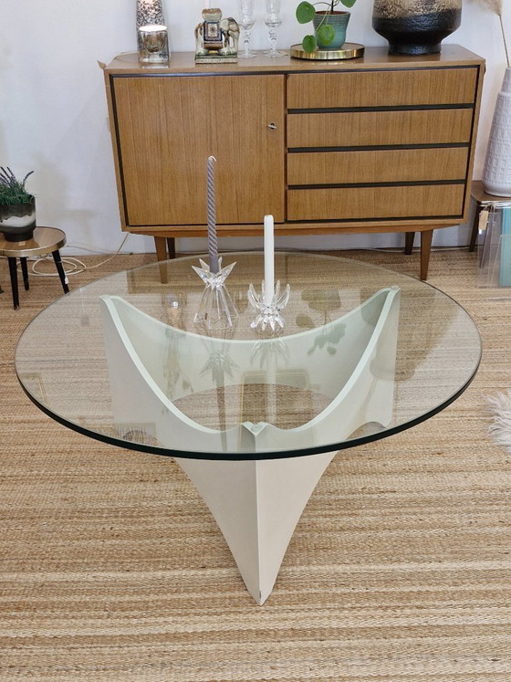Image 1 of Vintage space age salontafel met glas uit de jaren 70