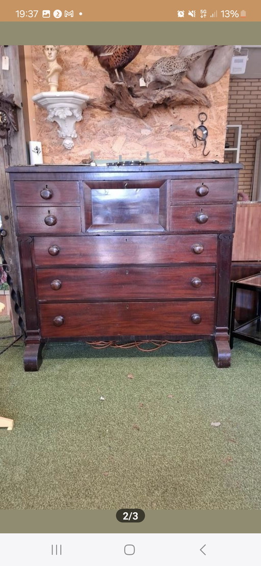 Antique American Empire Chest of Drawers | Mahogany | Ca. 1830