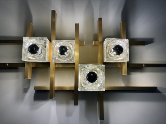 Image 1 of Große Wandleuchte • Gaetano Sciolari • Murano • Weltraumzeitalter • 1970