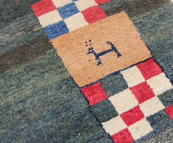 Image 1 of Original Perserteppich Gabbeh Ghashghai Orientteppich 196 cm x 110 cm Alt Natur