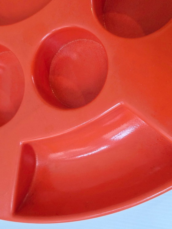 Image 1 of Grote vintage oranje plastic dienblad uit de jaren 70, Bismuth Creations Parijs jaren 70