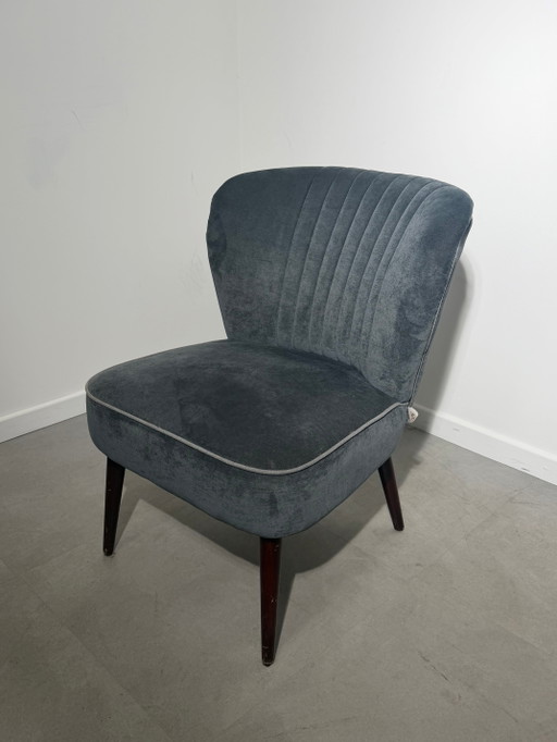 Silla de cóctel Dutchbone de terciopelo con tapicería azul grisácea. – fauteuils, Wood (photo 2 of 4)