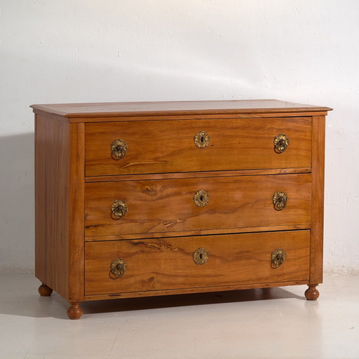 Commode Biedermeier antique avec ferrures en forme de fleur (c.1850) #62