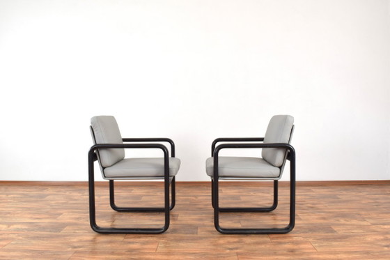 Mid-Century Lederen Fauteuils van Burkhard Vogtherr voor Rosenthal, jaren 70, Set van 2 – Wood (photo 2 of 17)