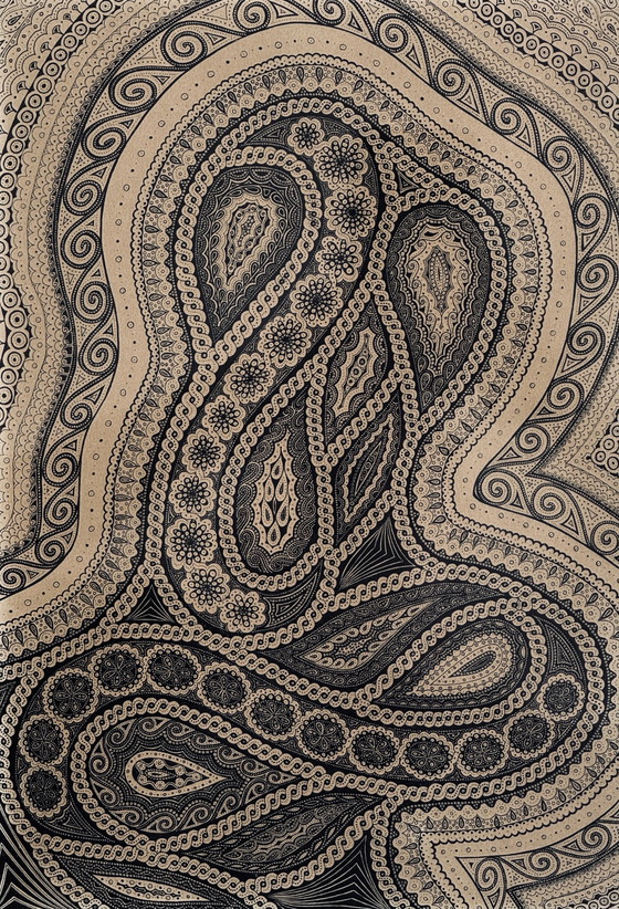 Image 1 of Nicole Vaysse - Art Brut circa 1970 - Tinta china - enmarcado