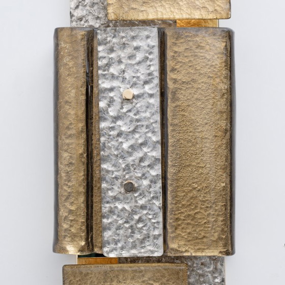 Image 1 of Lámpara de pared geométrica moderna de cristal de Murano y latón